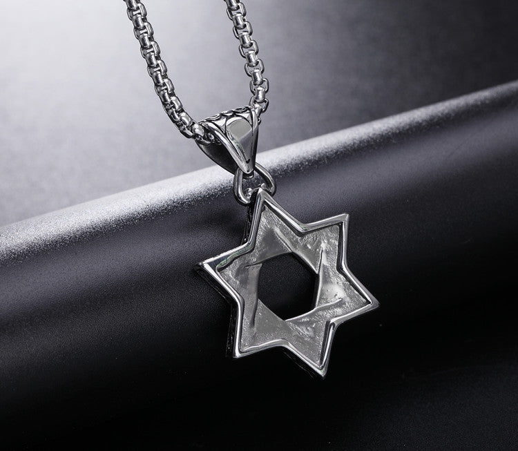 Premium Hexagram Titanium Steel Pendant Unisex Necklace With Protection Statement By Planderful Everyday Genie