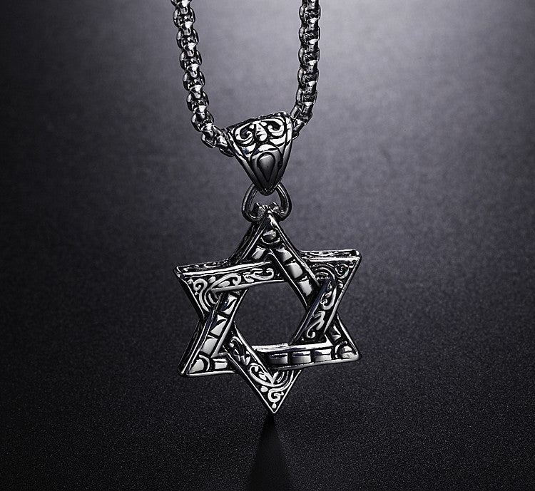 Premium Hexagram Titanium Steel Pendant Unisex Necklace With Protection Statement By Planderful Everyday Genie