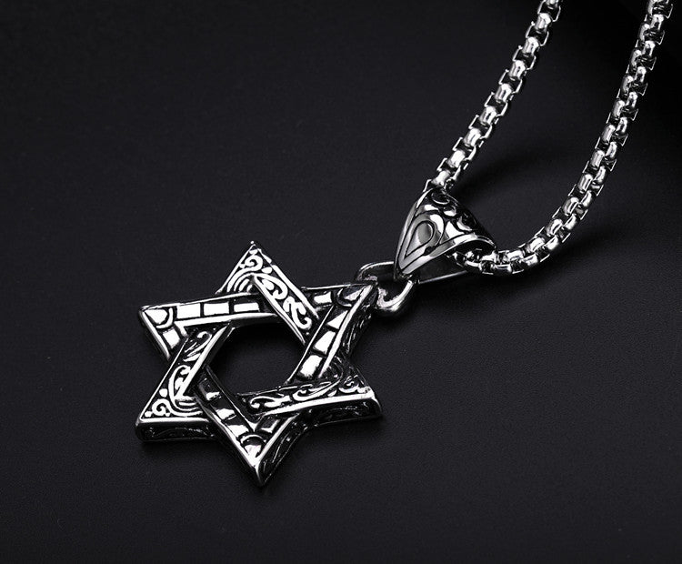 Premium Hexagram Titanium Steel Pendant Unisex Necklace With Protection Statement By Planderful Everyday Genie