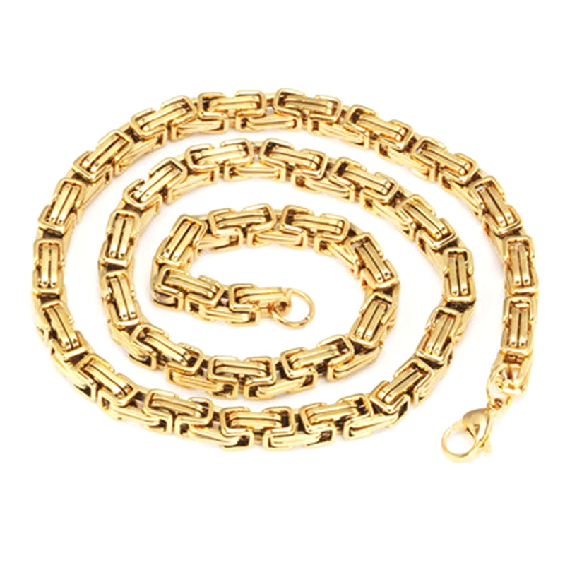 Planderful Premium Stainless Steel Necklace For Men Unisex Gold Square Pendant Protection Statement Everyday Genie