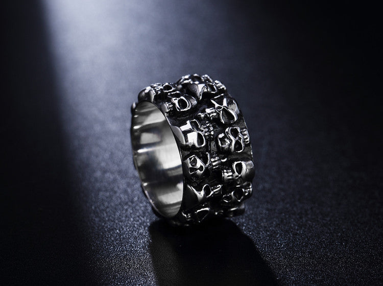 Wide Skull Titanium Steel Ring