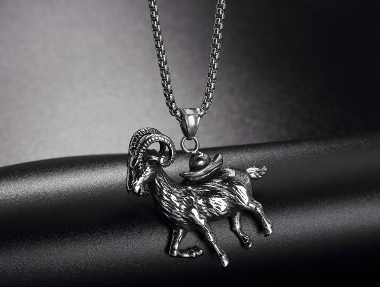 Planderful Titanium Steel Pendant Necklace Unisex Retro Fashion Statement For Men And Women