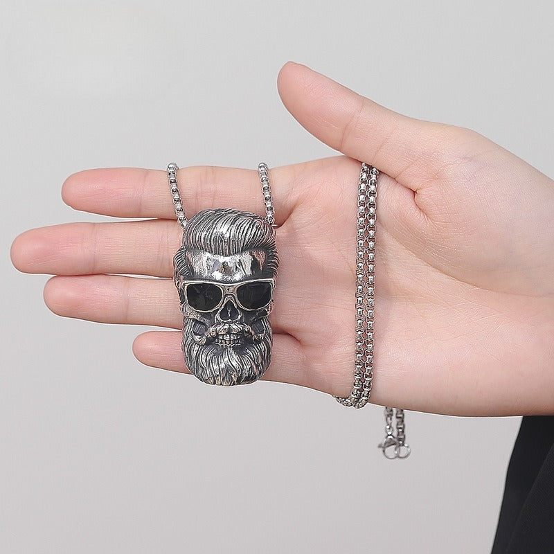 Steel Necklace – Elegant Skull Pendant For Men