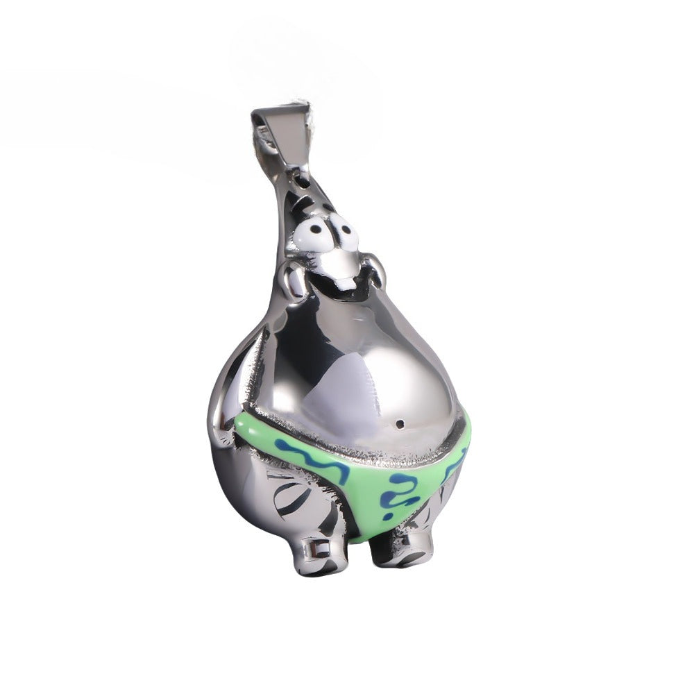 Animation Cute Stainless Steel Drip Pendant – Cute Cartoon Patrick Star Men & Women Necklace