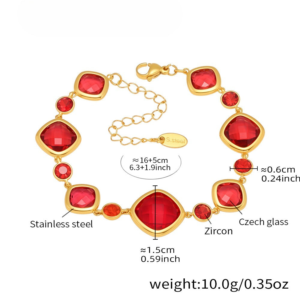 Planderful Czech Glass Bracelet Women Elegant Multi Section