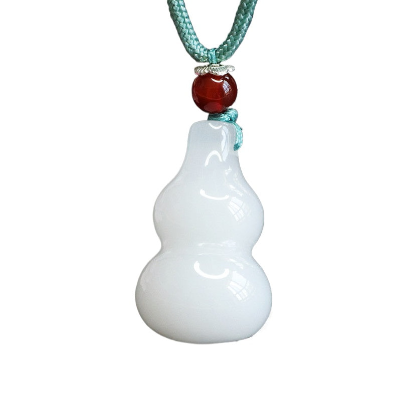Golden Silk Jade Gourd Pendant