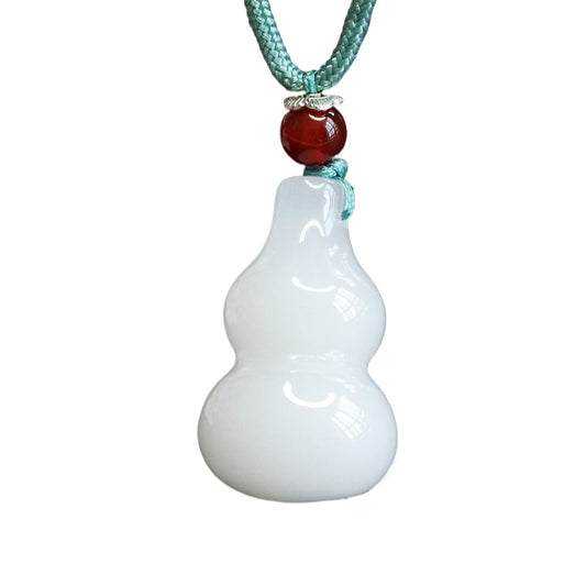 Golden Silk Jade Gourd Pendant