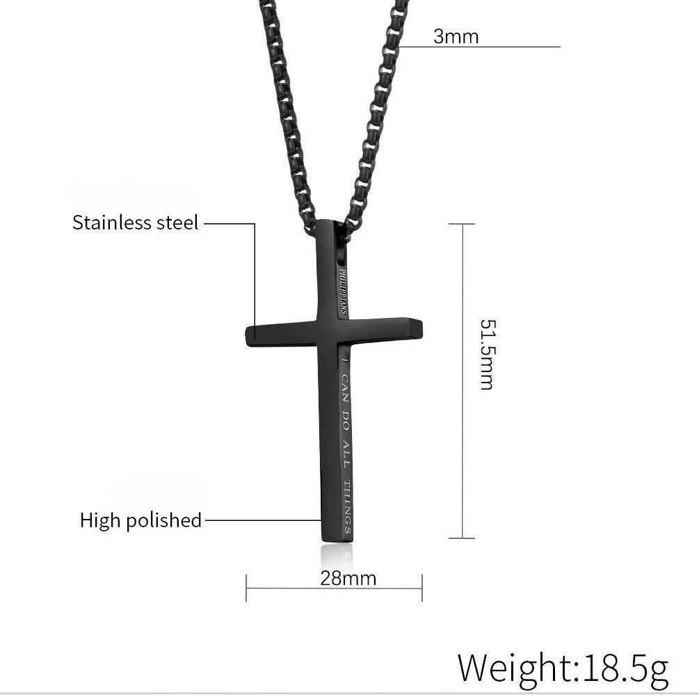 Planderful Titanium Cross Necklace Unisex Timeless Women Men