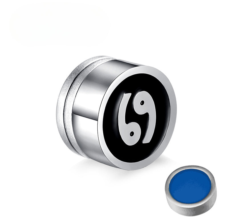 Titanium Steel Twelve Constellation Earrings for Men