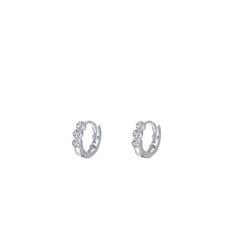 Stylish Sterling Silver Zircon Earrings with INS Fashion Personality