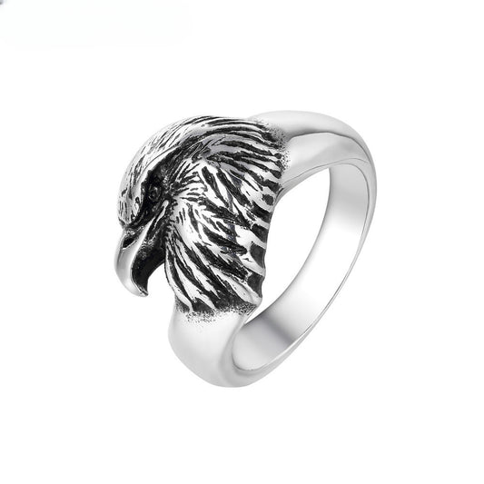 Vintage Cool Eagle Titanium Steel Ring for Men