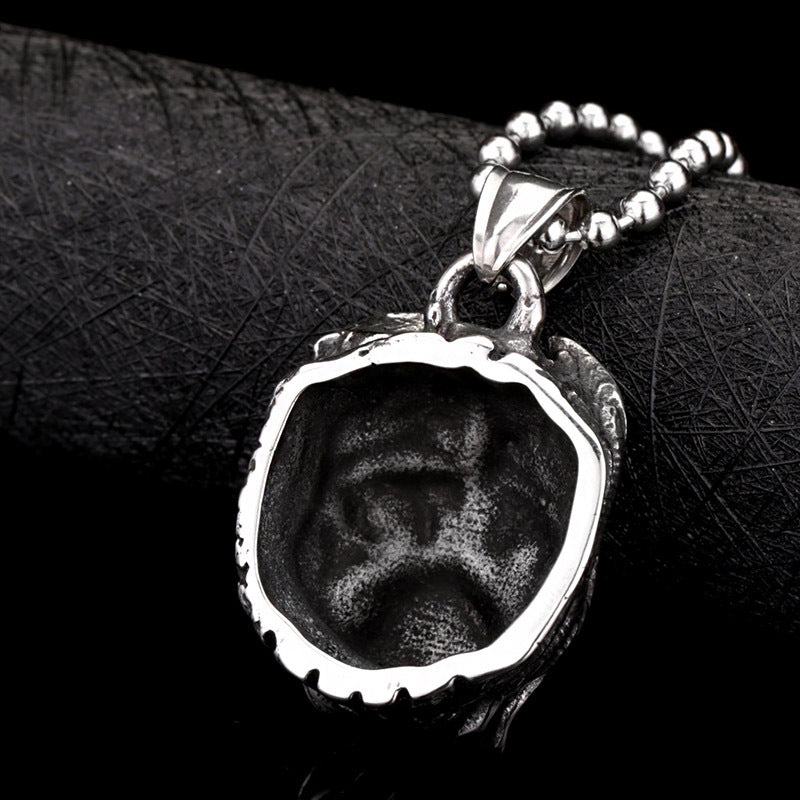 Titanium Steel Bulldog Pendant for Men - Fashionable Puppy Jewelry Wholesale in the UK
