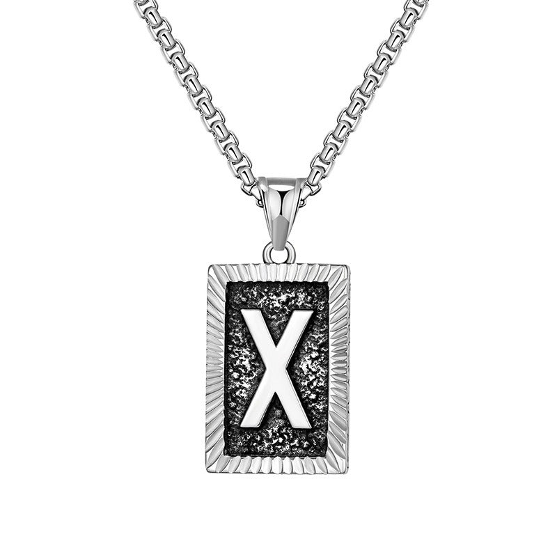Steel Necklace – Dainty Brand Letter Pendant For Hip Hop Street Style Chain By Planderful