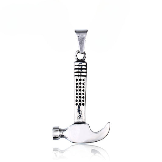 Custom Retro Stainless Steel Hammer Pendant for Men - Stylish Titanium Steel Jewelry Wholesale