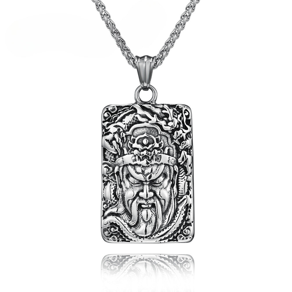 Wusheng Guan Gong Guan Yunchang Stainless Steel Pendant for Men