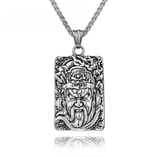 Wusheng Guan Gong Guan Yunchang Stainless Steel Pendant for Men