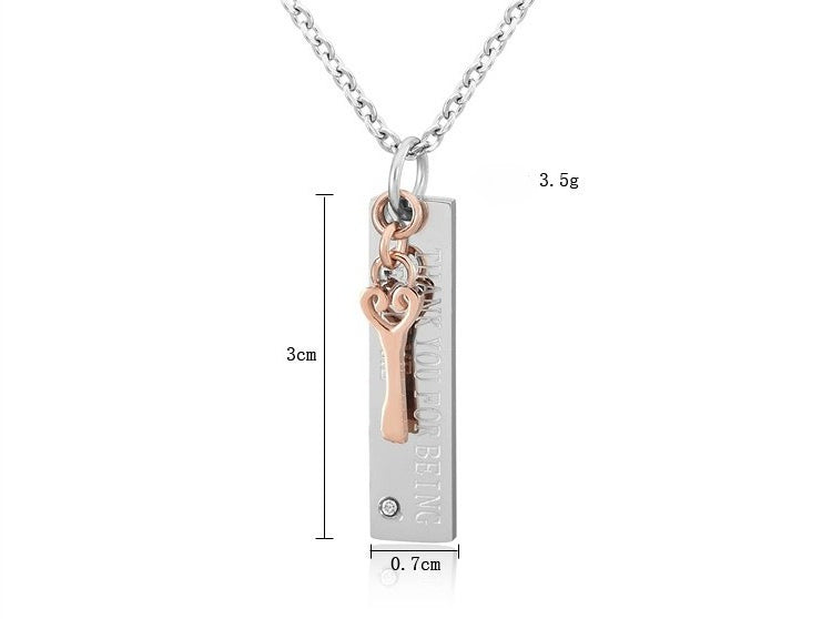 Planderful Everyday Genie Titanium Steel Couple Necklace Korean Version For Him And Her Unisex Fashion Jewelry