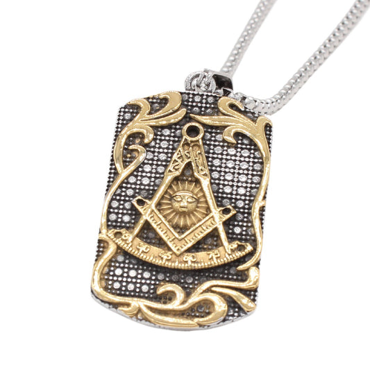 Personalized Retro Freemasonry Titanium Steel Pendant for Men - European and American Style
