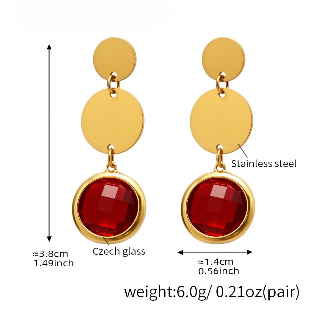Planderful Genie Fringed Glass Disc Earrings Women