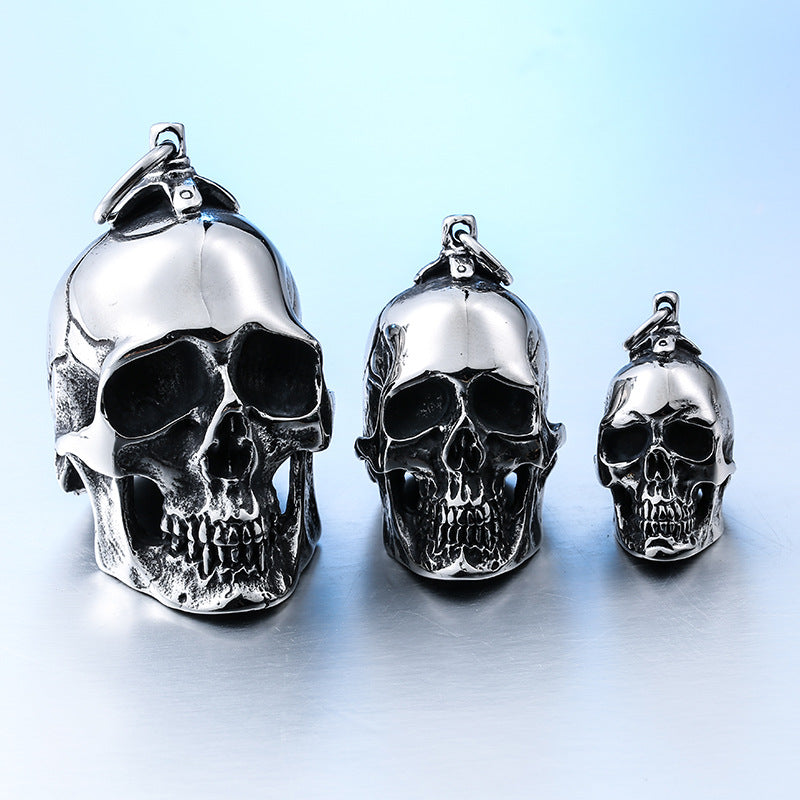 Bold Titanium Steel Skull Pendant for Men - Wholesale Punk Jewelry from Europe and the USA