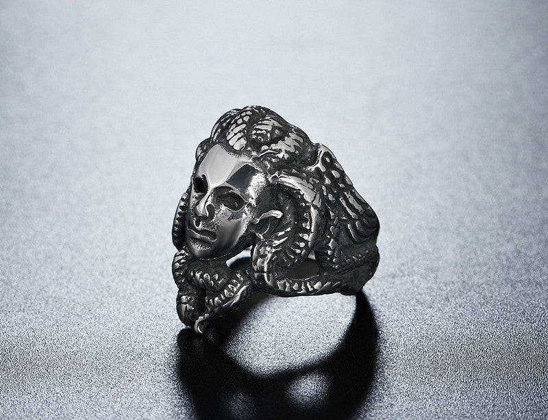 Medusa Snake Head Titanium Steel Ring