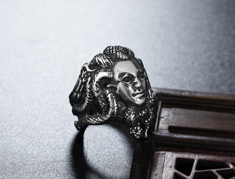 Medusa Snake Head Titanium Steel Ring