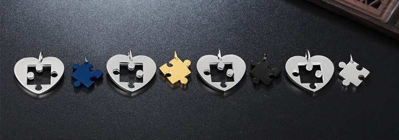 Planderful Titanium Steel Couple Necklace Unisex Pendant For Students Korean Style Protection Statement Everyday Genie