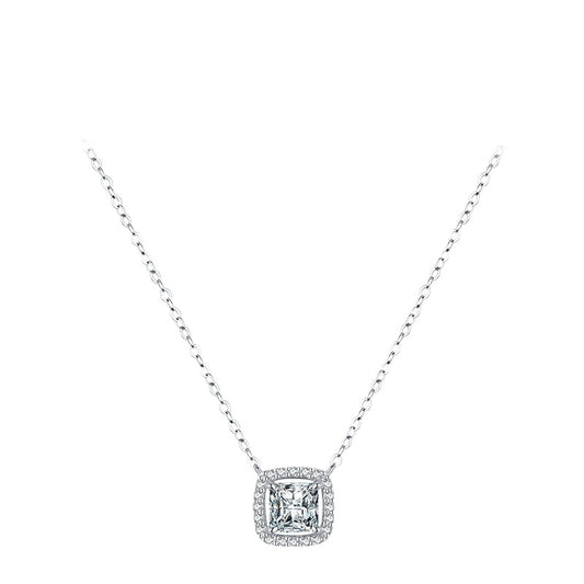 Luxurious Sterling Silver Zircon Necklace Inspired by Japan and South Korea