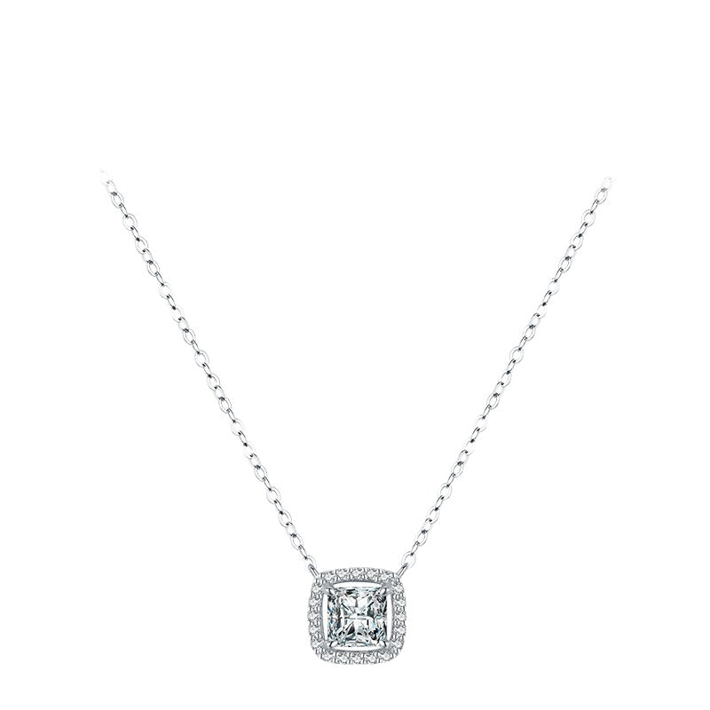 Luxurious Sterling Silver Zircon Necklace Inspired by Japan and South Korea