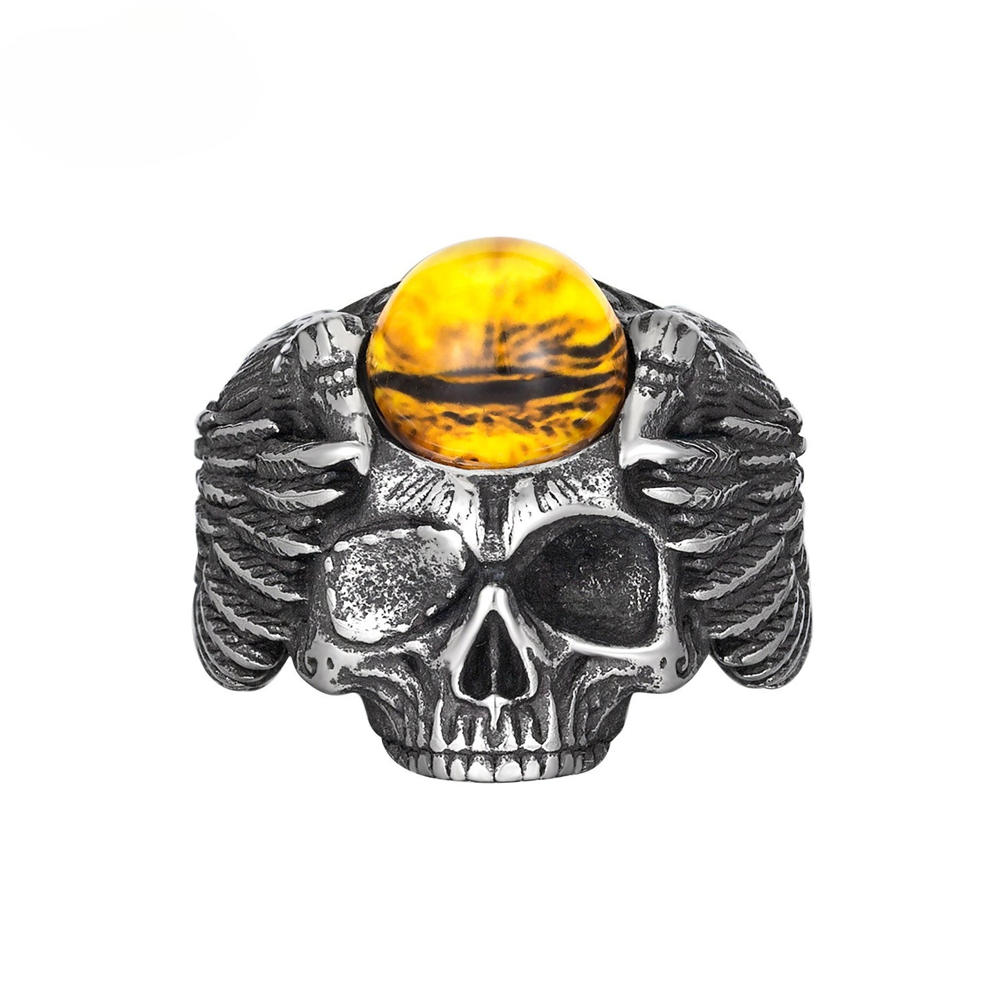 Titanium Steel Ring – Statement Skull Devil Eye Design For Men Everyday Genie Planderful