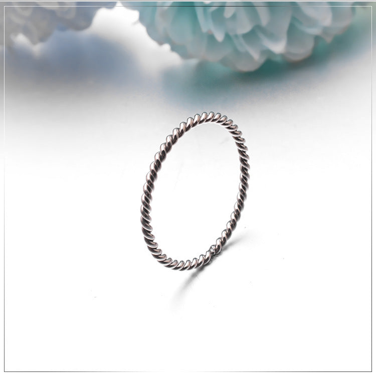 Cross-Border Titanium Steel Twist Ring Korean Style Jewelry