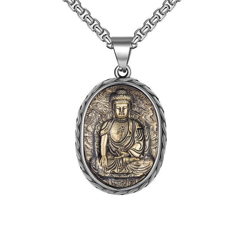 Steel Necklace – Vintage Zodiac Saint Amulet For Men