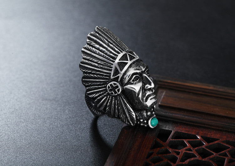 Indian Chief Titanium Steel Ring