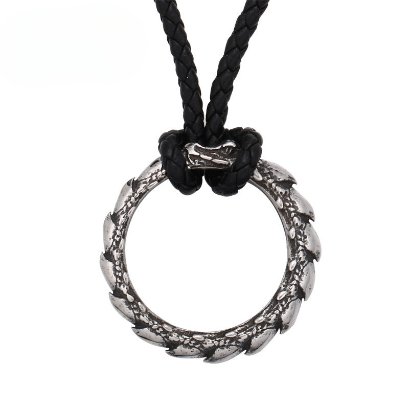 Retro European and American Titanium Steel Dragon Pendant for Men - Wholesale Stainless Steel Jewelry