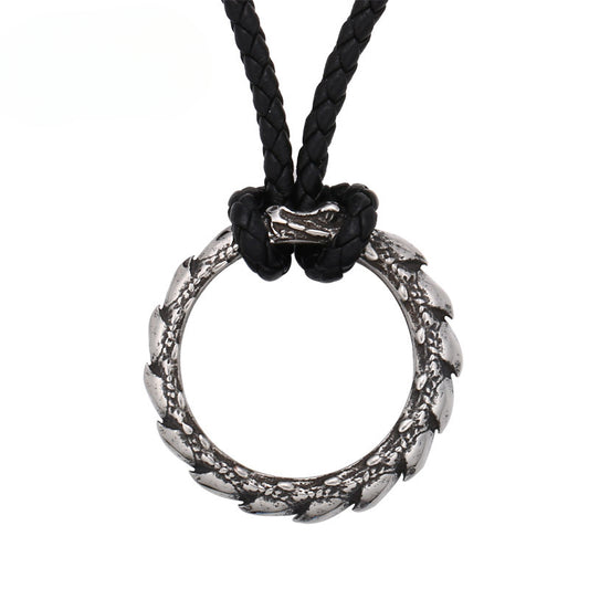 Retro European and American Titanium Steel Dragon Pendant for Men - Wholesale Stainless Steel Jewelry