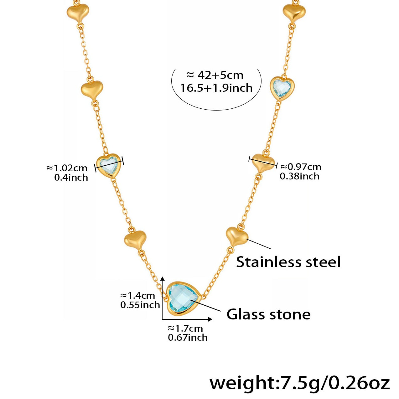 Planderful Hollow Love Clavicle Necklace 18K Gold For Women