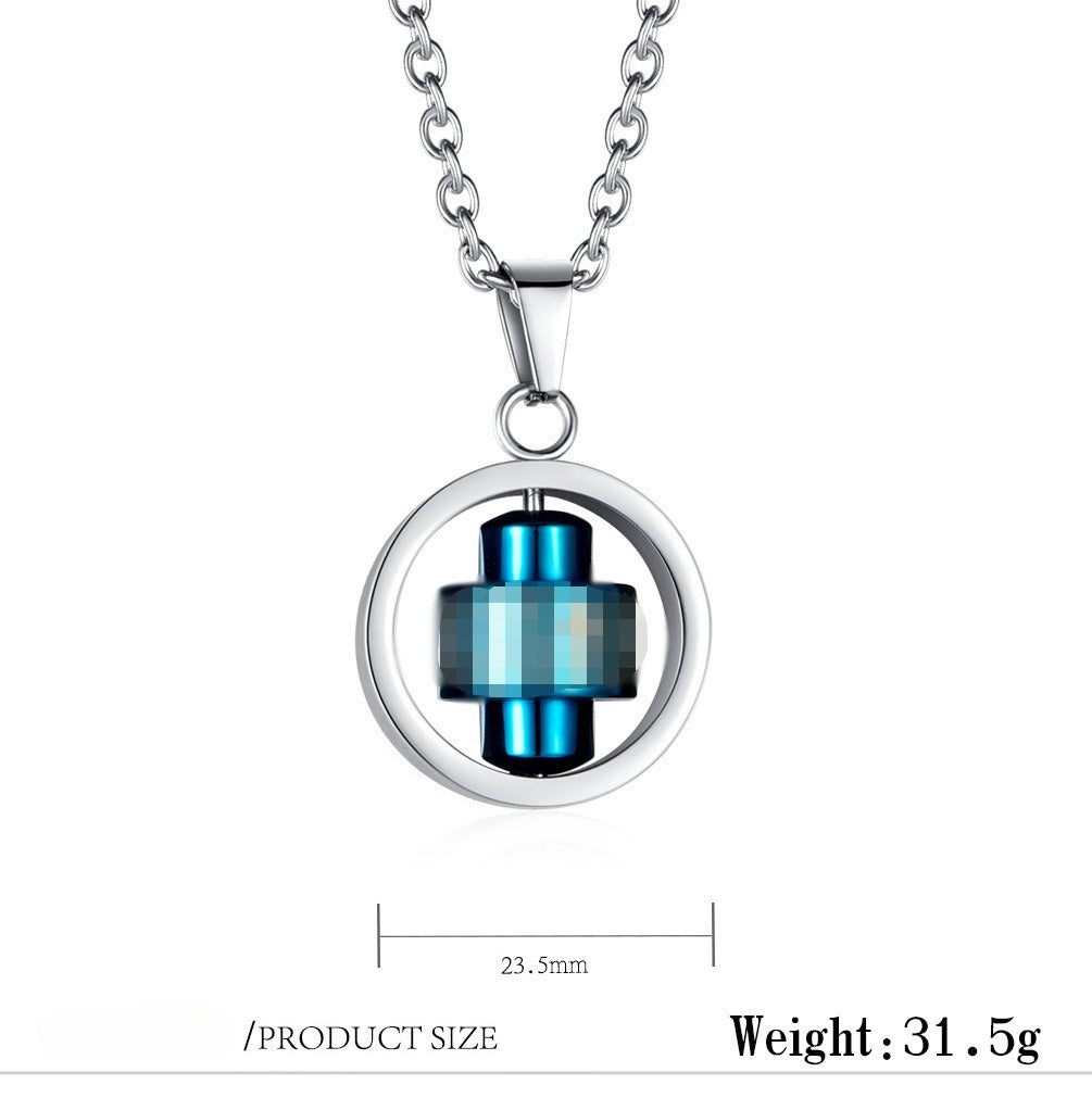 Steel Necklace – Statement Rotatable Scripture Pendant