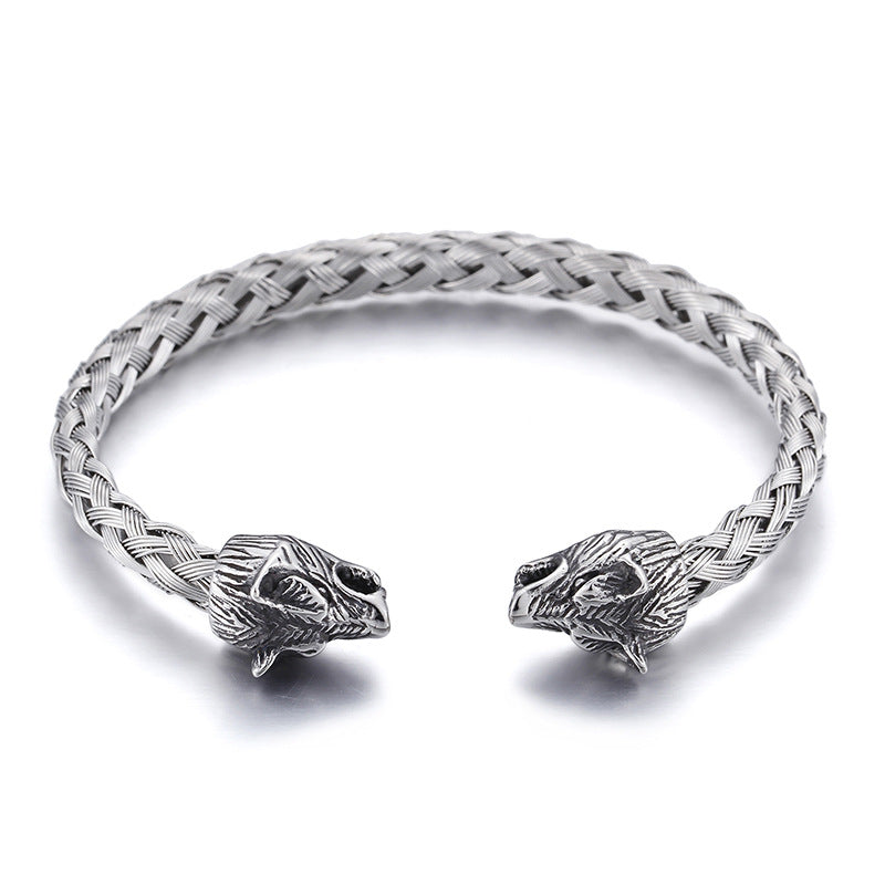 Stainless Steel Skull Open Men's Bracelet – Punk Bracelet.