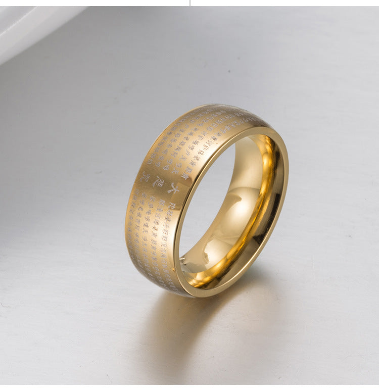 Steel Ring – Vintage Chinese Dharani Ring For Everyday Wear