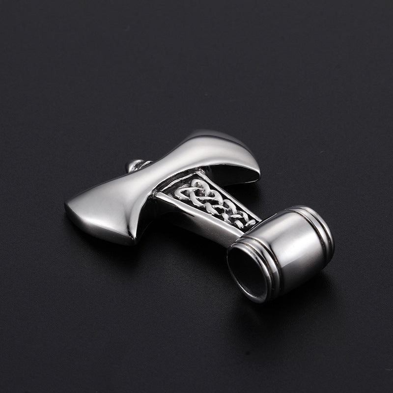 Men's Titanium Steel Pendant Inspired by Thor's Hammer - Cross-Border Jewelry Supply