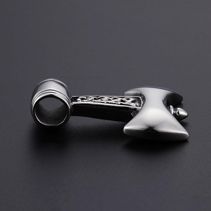 Men's Titanium Steel Pendant Inspired by Thor's Hammer - Cross-Border Jewelry Supply