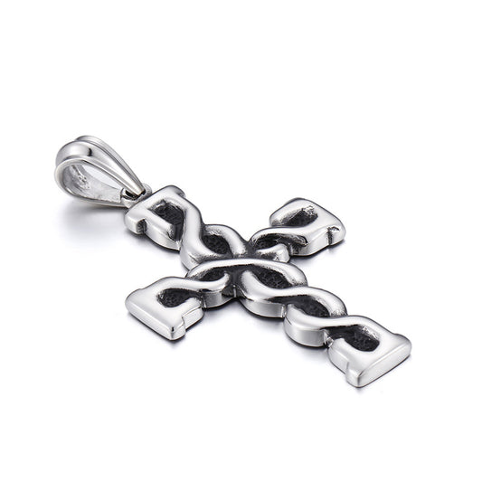 Japanese and Korean Titanium Steel Cross Pendant for Men - Retro Hipster Jewelry