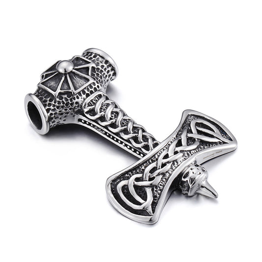 Nordic Style Men's Stainless Steel Thor's Hammer Pendant
