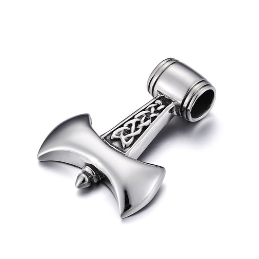 Men's Titanium Steel Pendant Inspired by Thor's Hammer - Cross-Border Jewelry Supply