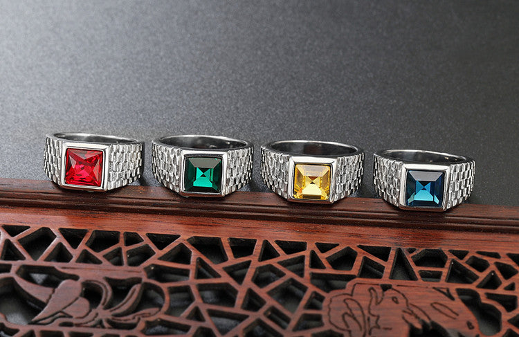 Zircon Titanium Steel Ring Unisex Planderful For Men And Women Everyday Durable Protection