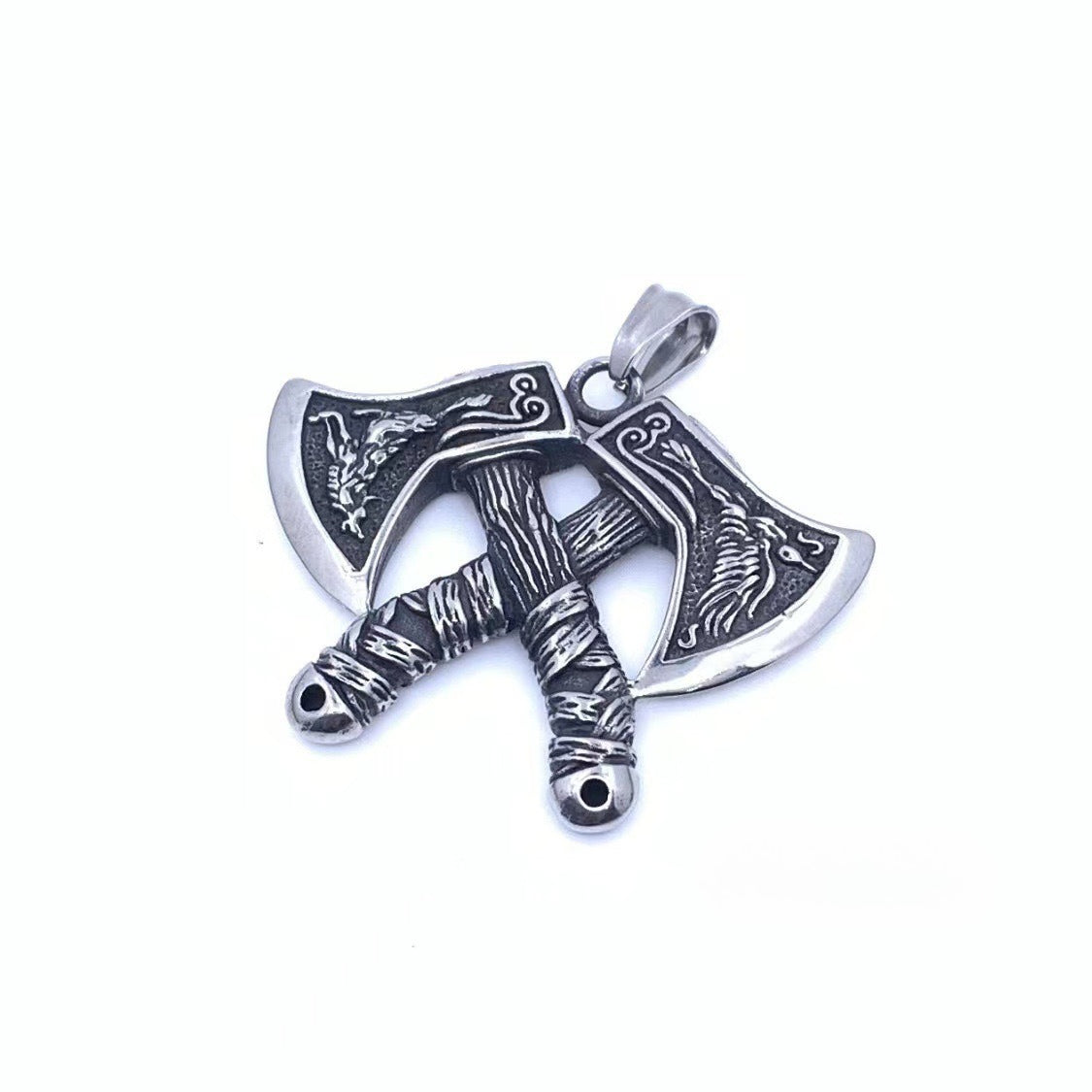 Planderful Viking Odin Axe Shield Pendant Titanium For Men