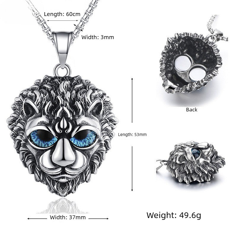 Punk Lion Stainless Steel Men's Pendant Necklace