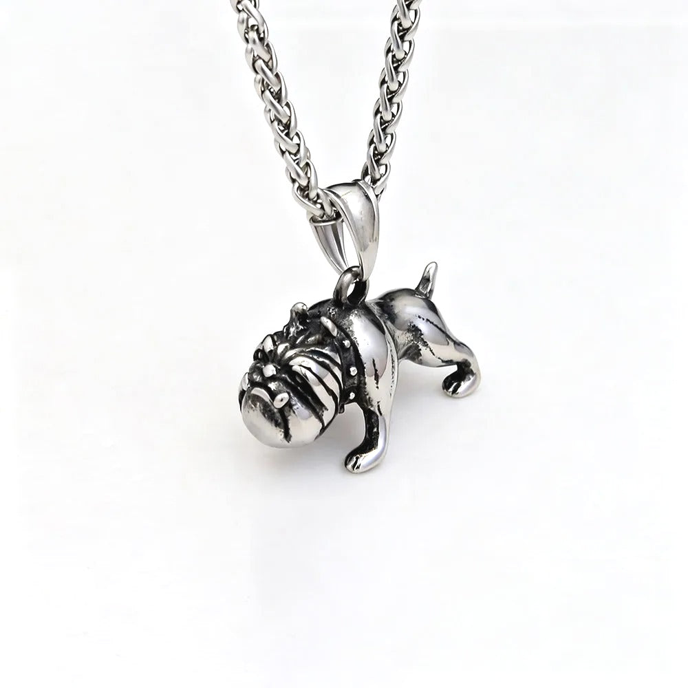 Vintage Polished Stainless Steel Pendant Necklace