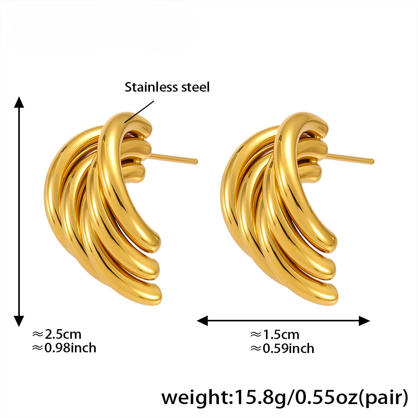 Planderful Water Drop Color Earrings For Women 18K Plated