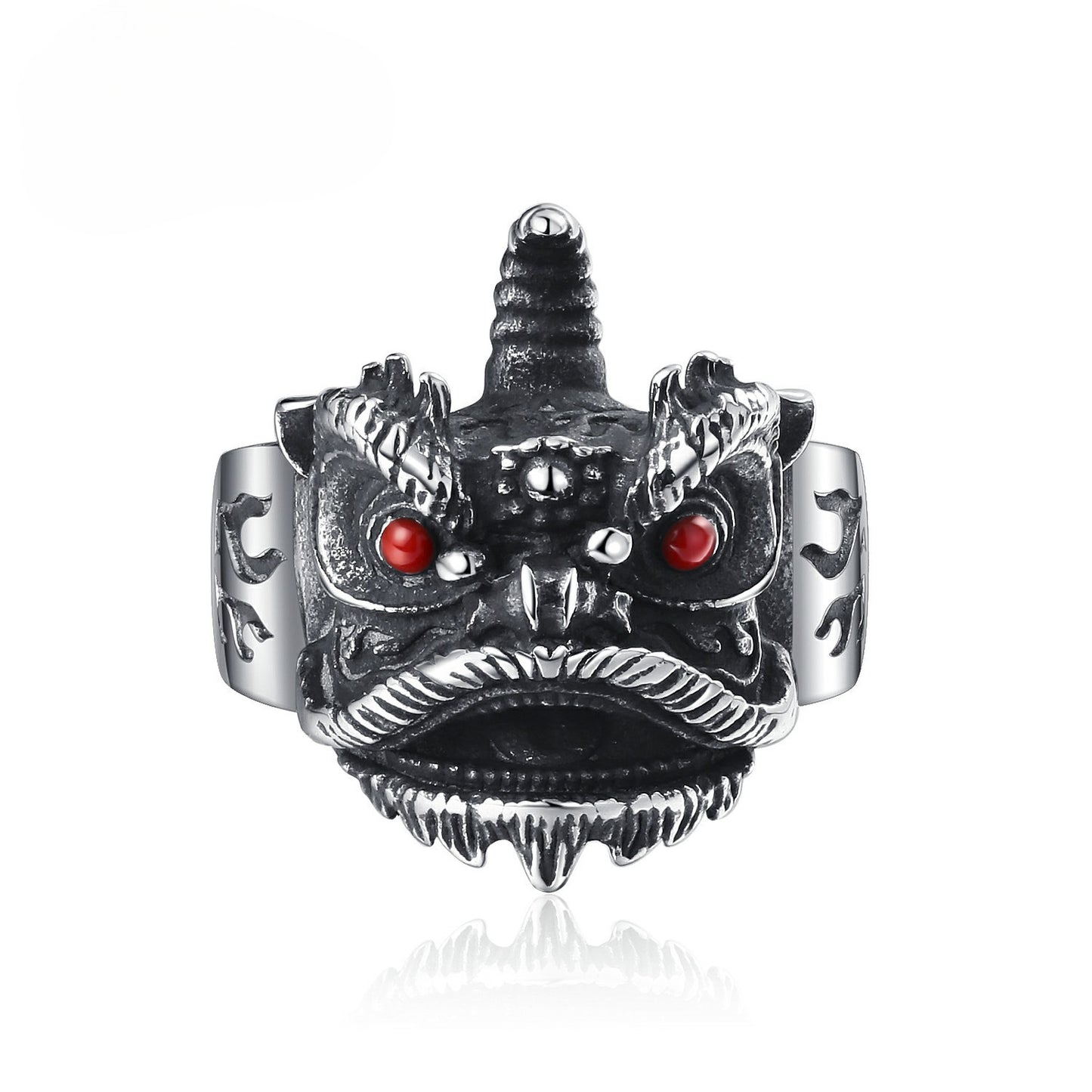Steel Ring – Vintage Lion Head Mens Ring